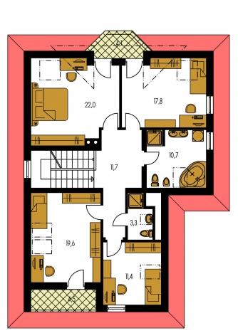 Image miroir | Plan de sol du premier étage - ELEGANT 121